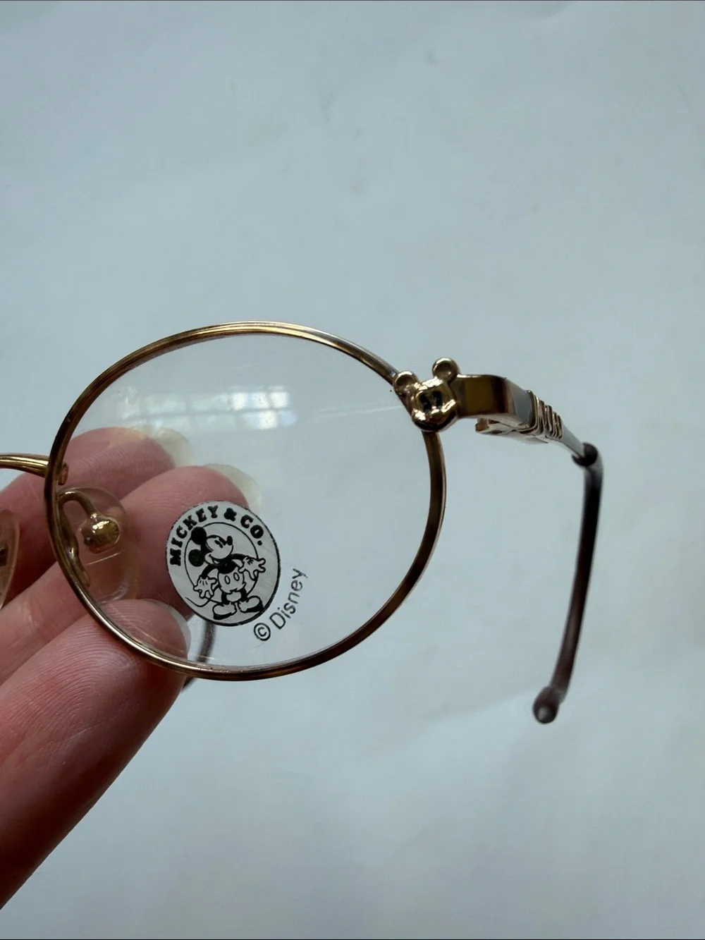 NWT Vintage Marchon Disney Mickey Round Gold Metal Wireframe Glasses